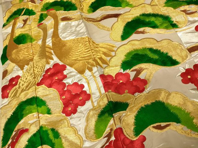 平和屋本店●色打掛 和装 婚礼 結婚式 花嫁 神社挙式 駒刺繍 群鶴松梅文 金銀糸 逸品 AABJ2746fw