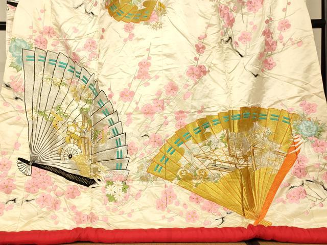 平和屋本店●色打掛 和装 婚礼 結婚式 花嫁 神社挙式 総刺繍 枝梅御所車扇子文 金銀糸 逸品 AABJ2747fw