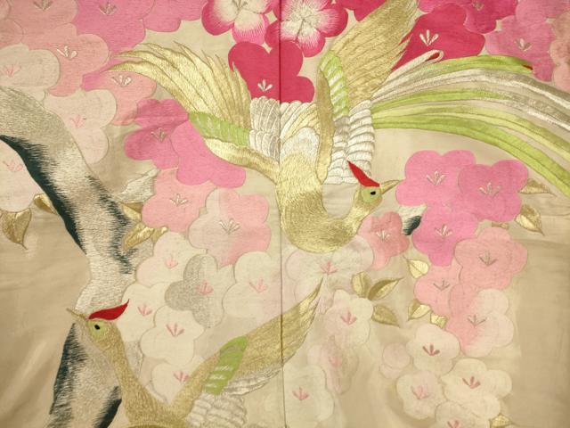 平和屋本店●色打掛 和装 婚礼 結婚式 花嫁 神社挙式 総刺繍 鳳凰枝花文 金銀糸 銀通し地 逸品 AABJ2748fw