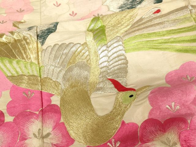 平和屋本店●色打掛 和装 婚礼 結婚式 花嫁 神社挙式 総刺繍 鳳凰枝花文 金銀糸 銀通し地 逸品 AABJ2748fw
