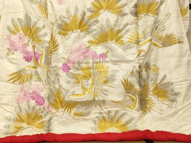 平和屋本店●色打掛 和装 婚礼 結婚式 花嫁 神社挙式 総刺繍 飛鶴舞花松文 金銀糸 逸品 AABJ2750fw