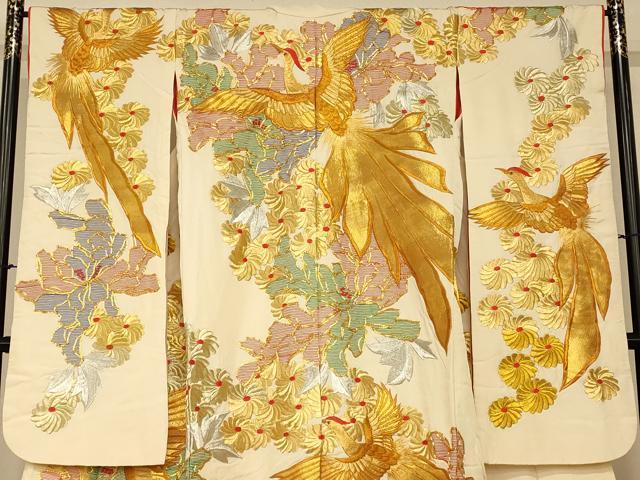 平和屋本店●色打掛 和装 婚礼 結婚式 花嫁 神社挙式 駒刺繍 鳳凰草花文 金銀糸 逸品 AABJ2759fw