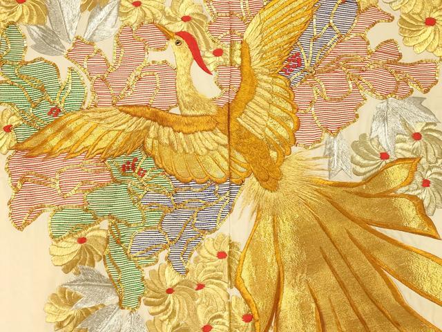 平和屋本店●色打掛 和装 婚礼 結婚式 花嫁 神社挙式 駒刺繍 鳳凰草花文 金銀糸 逸品 AABJ2759fw