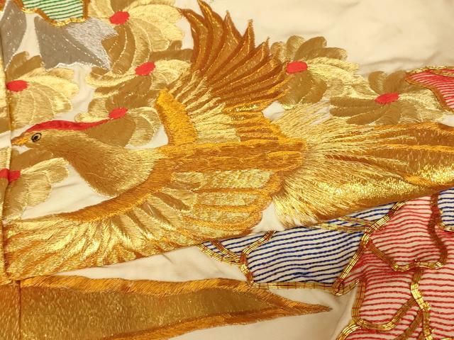 平和屋本店●色打掛 和装 婚礼 結婚式 花嫁 神社挙式 駒刺繍 鳳凰草花文 金銀糸 逸品 AABJ2759fw