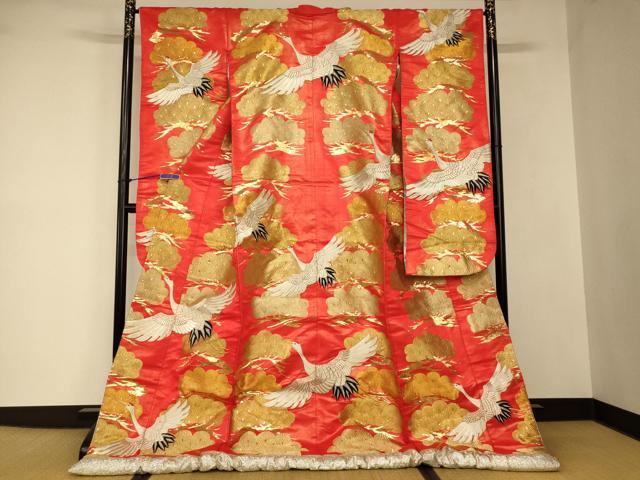 平和屋本店●色打掛 和装 婚礼 結婚式 花嫁 神社挙式 総刺繍 飛鶴松文 金銀糸 逸品 AABJ2760fw