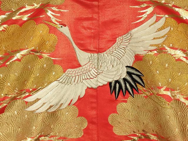 平和屋本店●色打掛 和装 婚礼 結婚式 花嫁 神社挙式 総刺繍 飛鶴松文 金銀糸 逸品 AABJ2760fw
