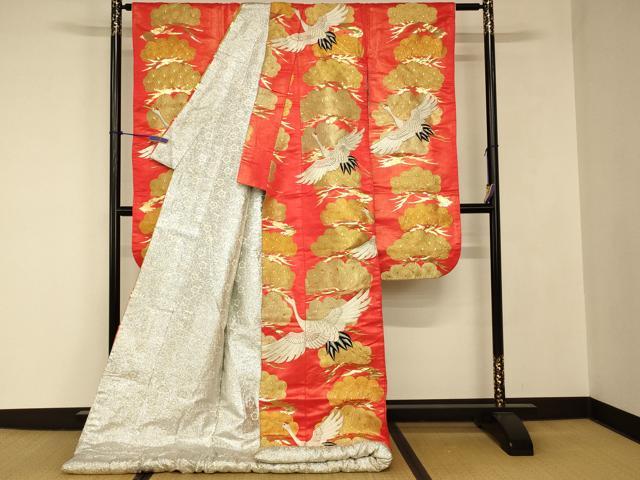 平和屋本店●色打掛 和装 婚礼 結婚式 花嫁 神社挙式 総刺繍 飛鶴松文 金銀糸 逸品 AABJ2760fw