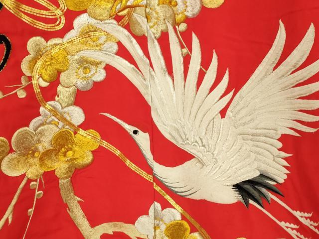 平和屋本店●色打掛 和装 婚礼 結婚式 花嫁 神社挙式 総刺繍 飛鶴御所車枝梅文 金銀糸 逸品 AABJ2763fw