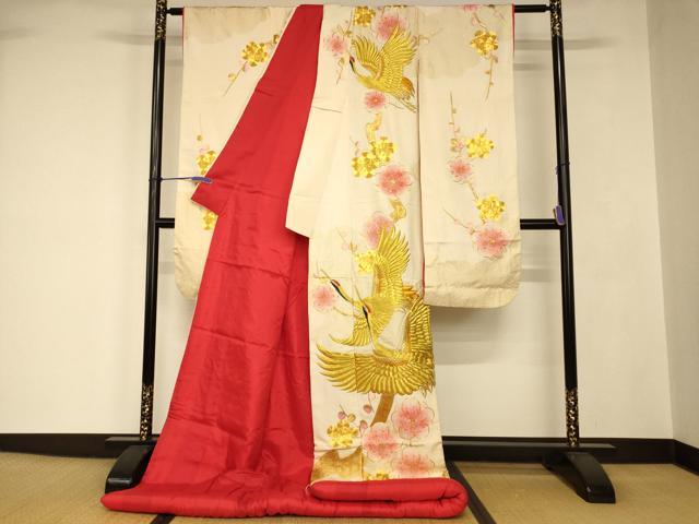 平和屋本店●色打掛 和装 婚礼 結婚式 花嫁 神社挙式 駒刺繍 飛鶴枝梅文 金糸 逸品 AABJ2764fw