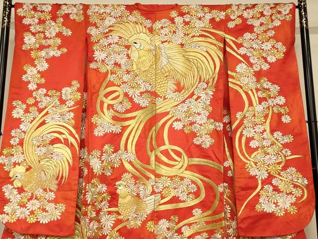 平和屋本店●色打掛 和装 婚礼 結婚式 花嫁 神社挙式 総刺繍 花鳥文 金銀糸 逸品 AABJ2765fw