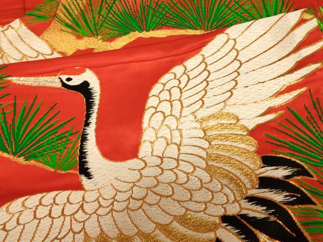 平和屋本店●色打掛 和装 婚礼 結婚式 花嫁 神社挙式 唐織 飛鶴枝松文 金銀糸 逸品 AABJ2769fw