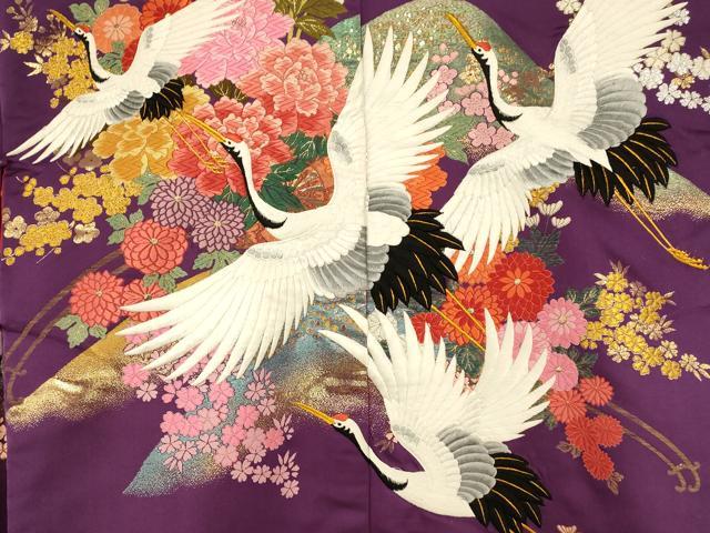平和屋本店●色打掛 和装 婚礼 結婚式 花嫁 神社挙式 唐織 飛鶴草花山重ね文 暈し染め 金銀糸 金通し地 逸品 AABJ2774fw