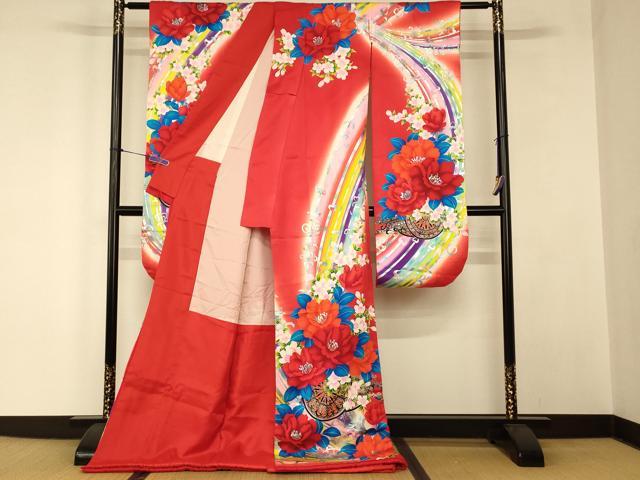 平和屋本店●お引きずり・お引き摺り・引き振袖 和装 結婚式 舞妓 芸妓 芸者 衣装 孔雀花車文 暈し染め 銀彩 逸品 AABJ2781fw