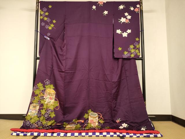 平和屋本店●お引きずり・お引き摺り・引き振袖 和装 結婚式 舞妓 芸妓 芸者 衣装 舞桜貝桶文 金彩 逸品 AABJ2786fw