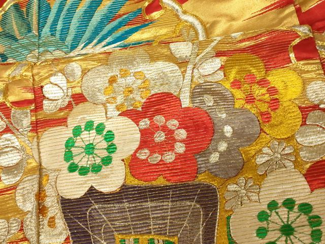 平和屋本店●色打掛 和装 婚礼 結婚式 花嫁 神社挙式 駒刺繍 飛鶴御所車丸文 金銀糸 逸品 AABJ2788fw