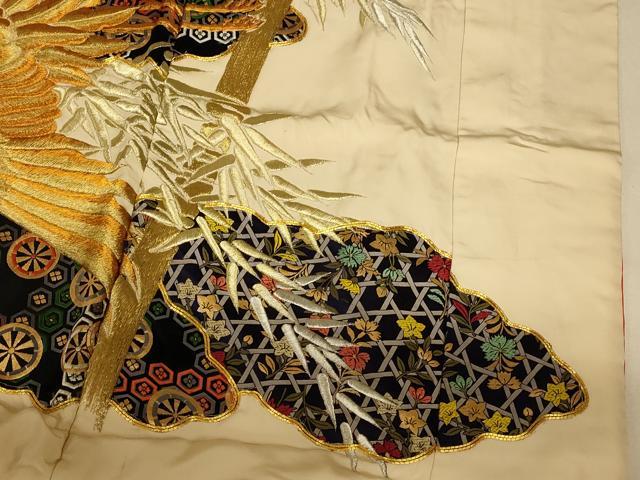 平和屋本店●色打掛 和装 婚礼 結婚式 花嫁 神社挙式 駒刺繍 飛鶴吉祥笹竹文 金銀糸 逸品 AABJ2789fw