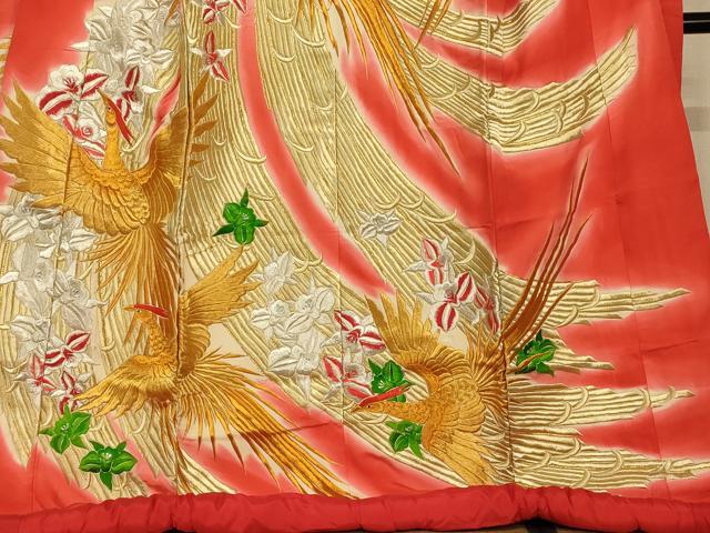 平和屋本店●色打掛 和装 婚礼 結婚式 花嫁 神社挙式 駒刺繍 鳳凰草花文 暈し染め 金銀糸 逸品 AABJ2791fw