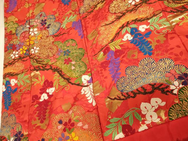 平和屋本店●色打掛 和装 婚礼 結婚式 花嫁 神社挙式 唐織 枝花松文 金糸 逸品 AABJ2797fw