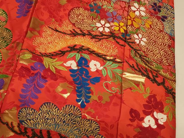 平和屋本店●色打掛 和装 婚礼 結婚式 花嫁 神社挙式 唐織 枝花松文 金糸 逸品 AABJ2797fw