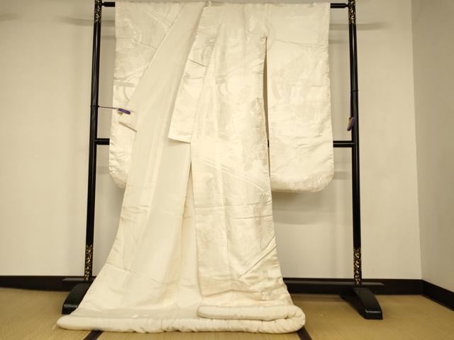 平和屋本店●白打掛 白無垢 和装 婚礼 結婚式 花嫁 神社挙式 唐織 飛鶴松竹梅文 逸品 AABJ2801fw