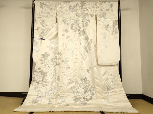 平和屋本店●IKKO 白打掛 白無垢 和装 婚礼 結婚式 花嫁 神社挙式 刺繍 枝花文 金糸 金銀彩 逸品 AABJ2802fw