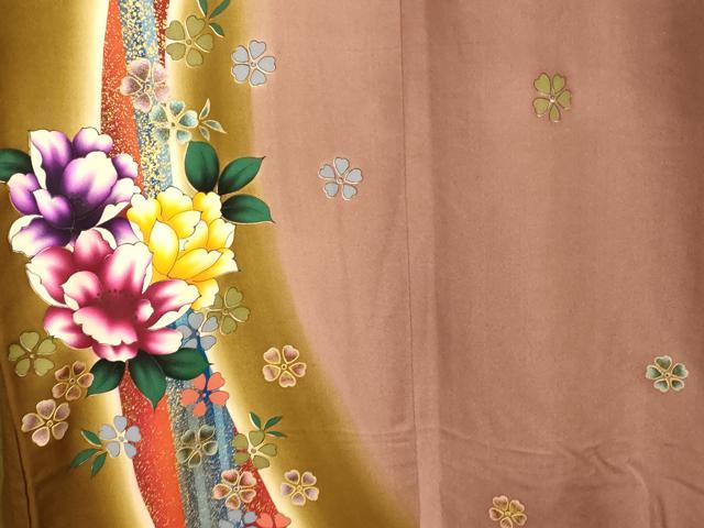 平和屋本店●お引きずり・お引き摺り・引き振袖 和装 結婚式 舞妓 芸妓 芸者 衣装 花鳥霞文 暈し染め 金銀彩 逸品 AABJ2803fw