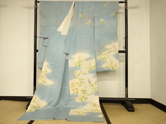 平和屋本店●夏物 お引きずり・お引き摺り・引き振袖 和装 結婚式 舞妓 芸妓 芸者 衣装 手描き 草花雲取り文 絽 暈し染め 逸品 AABJ2806fw