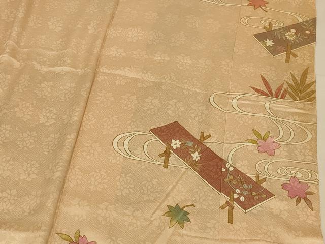 平和屋本店●お引きずり・お引き摺り・引き振袖 和装 結婚式 舞妓 芸妓 芸者 衣装 駒刺繍 草花流水文 金彩 逸品 AABJ2807fw