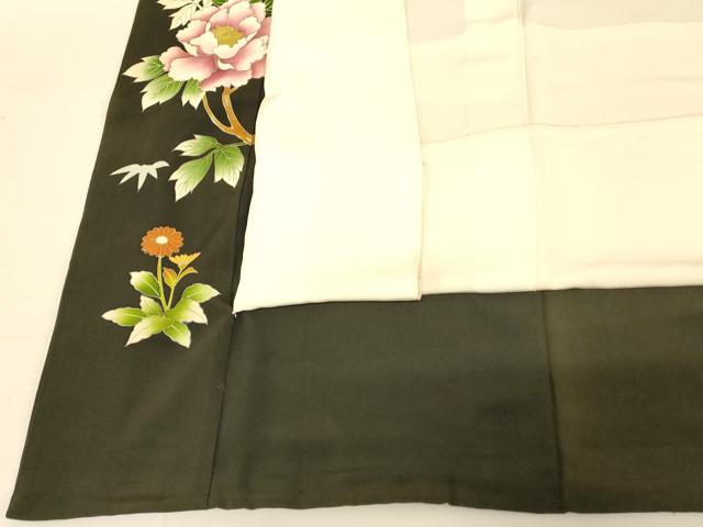 平和屋本店●お引きずり・お引き摺り 黒留袖 和装 舞台 舞妓 芸妓 芸者 衣装 手描き 駒刺繍 童子花車文 金彩 逸品 AABJ2810fw