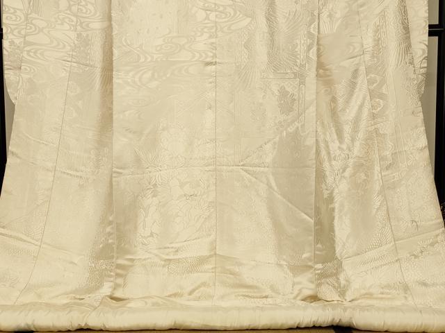 平和屋本店●白打掛 白無垢 和装 婚礼 結婚式 花嫁 神社挙式 唐織 飛鶴四季花文 逸品 AABJ2812fw