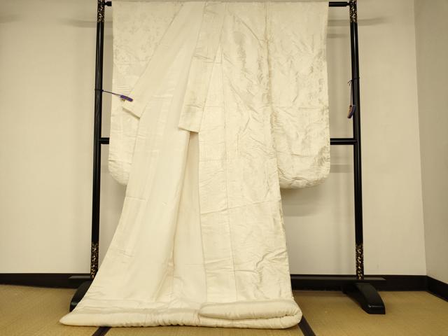 平和屋本店●白打掛 白無垢 和装 婚礼 結婚式 花嫁 神社挙式 唐織 飛鶴枝垂れ花流水文 逸品 AABJ2833fw