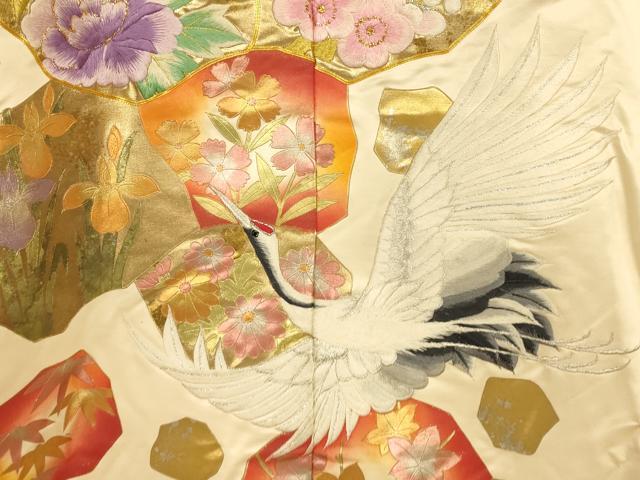 平和屋本店●色打掛 和装 婚礼 結婚式 花嫁 神社挙式 駒刺繍 飛鶴松竹梅文 金銀糸 金銀彩 逸品 AABJ2841fw