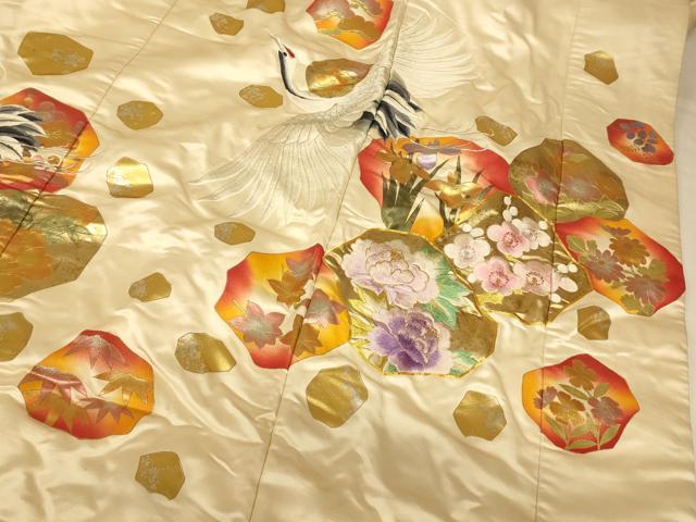 平和屋本店●色打掛 和装 婚礼 結婚式 花嫁 神社挙式 駒刺繍 飛鶴松竹梅文 金銀糸 金銀彩 逸品 AABJ2841fw