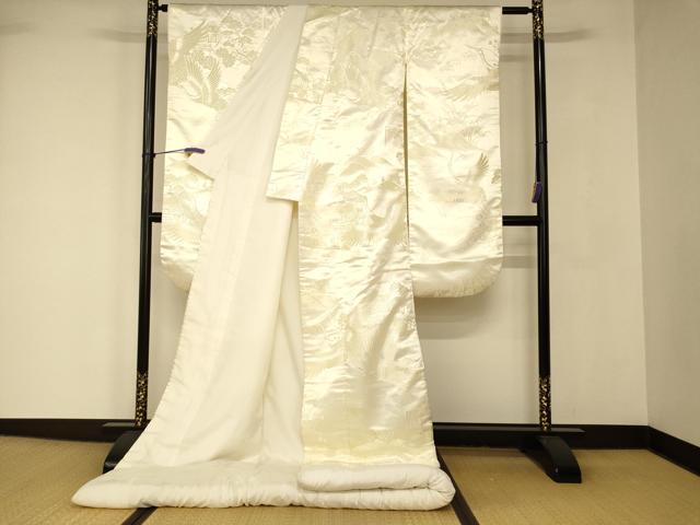 平和屋本店●白打掛 白無垢 和装 婚礼 結婚式 花嫁 神社挙式 唐織 飛鶴松竹梅文 逸品 AABJ2851fw