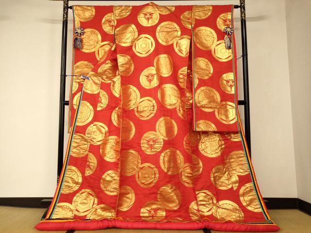平和屋本店●色打掛 和装 婚礼 結婚式 花嫁 神社挙式 花丸文 金糸 十二単風 逸品 AABJ2853fw