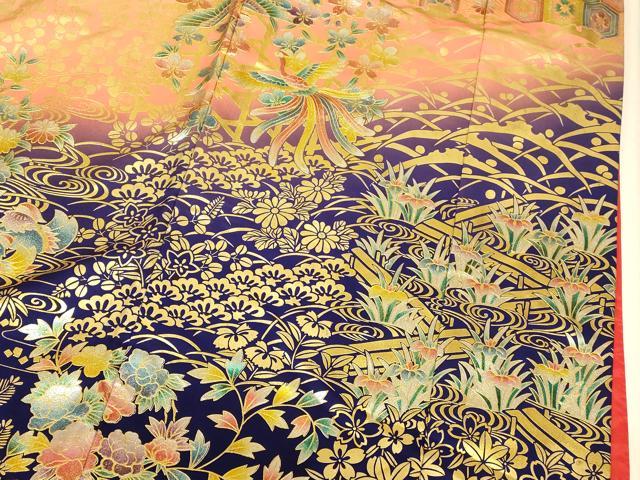 平和屋本店●お引きずり・お引き摺り・引き振袖 和装 結婚式 舞妓 芸妓 芸者 衣装 鳳凰花車文 暈し染め 金銀彩 逸品 AABJ2855fw