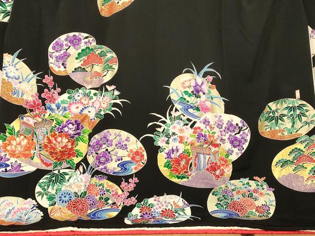 平和屋本店●お引きずり・お引き摺り・引き振袖 和装 結婚式 舞妓 芸妓 芸者 衣装 作家物 駒刺繍 御所車松竹梅文 金銀彩 逸品 AABJ2861fw