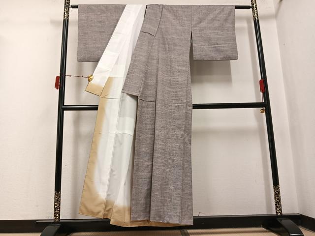 平和屋着物●上質な紬 霞文 正絹 逸品 AABJ2924ph