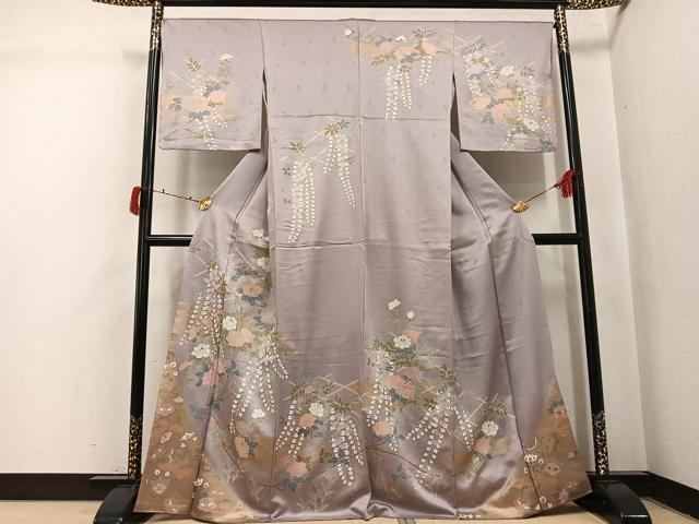 平和屋着物●訪問着 草花文 金彩 正絹 逸品 AABJ2925ph