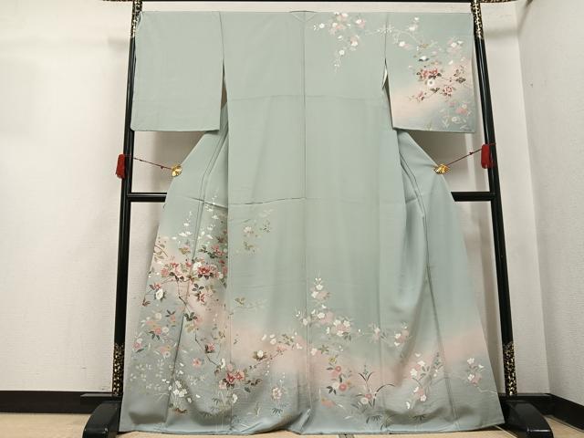 平和屋着物●訪問着 友禅 枝花文 暈し染め 正絹 逸品 AABJ2928ph