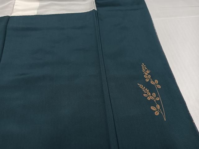 平和屋着物●訪問着 本場大島紬 染大島 竹屋町刺繍 地紙群鶴枝花文 暈し染め 金彩 正絹 逸品 AABJ2929ph