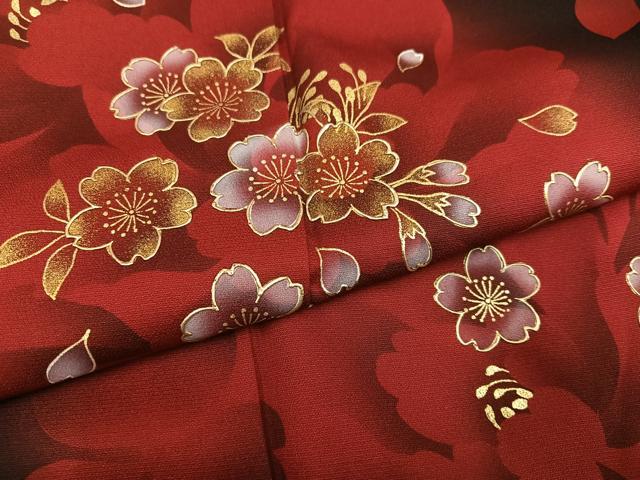 平和屋着物●豪華振袖 夜桜 暈し染め 黒地 金彩 正絹 逸品 AABJ2937ph