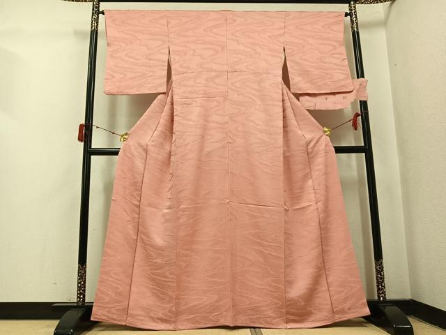 平和屋着物●創業460年・千總 色無地 雲重ね地紋 一斤染色 反端付き 正絹 逸品 AABJ2938ph