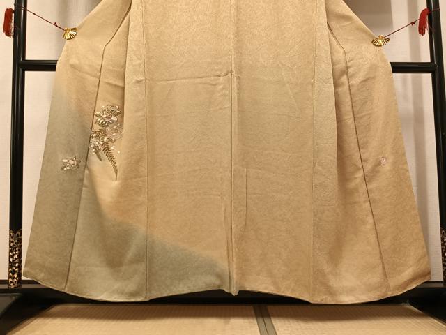 平和屋着物●奥村悟 訪問着 刺繍 辻が花 暈し染め 金彩 やまと誂製 正絹 逸品 AABJ2942ph