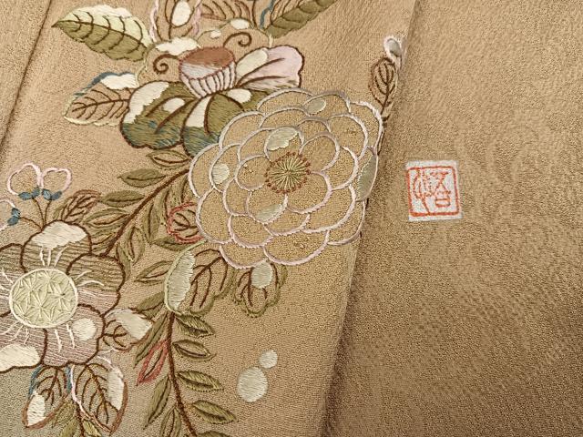 平和屋着物●奥村悟 訪問着 刺繍 辻が花 暈し染め 金彩 やまと誂製 正絹 逸品 AABJ2942ph