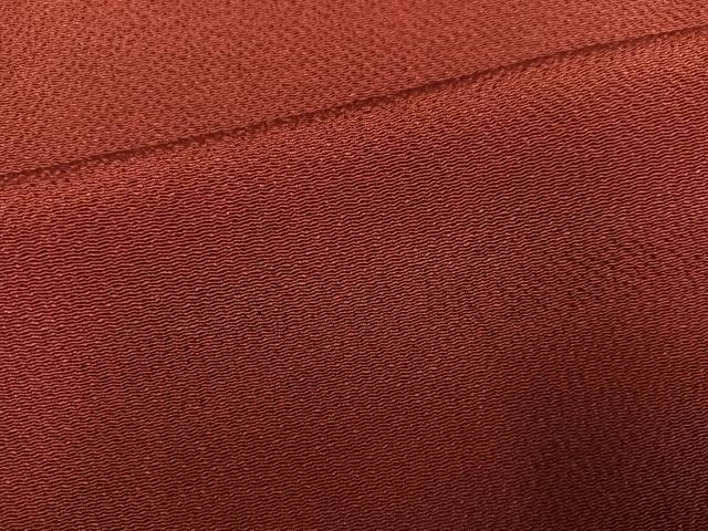 平和屋着物●上質な色無地 茶色 鬼しぼ縮緬 正絹 逸品 AABJ2951ph