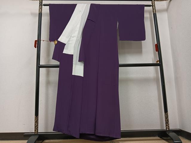平和屋着物●上質な色無地 似せ紫色 正絹 逸品 AABJ2952ph
