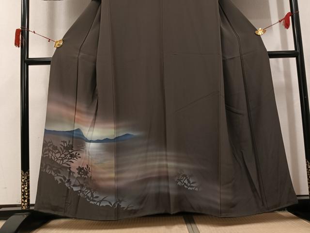 平和屋着物●訪問着 遠山草花文 暈し染め 正絹 逸品 AABJ2953ph