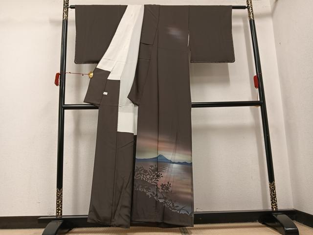 平和屋着物●訪問着 遠山草花文 暈し染め 正絹 逸品 AABJ2953ph