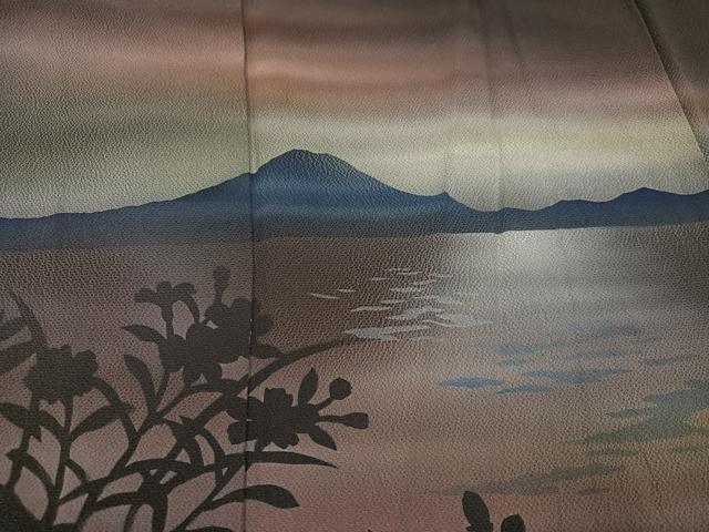 平和屋着物●訪問着 遠山草花文 暈し染め 正絹 逸品 AABJ2953ph